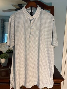 FootJoy Light Blue Geometric Short-Sleeve Polo